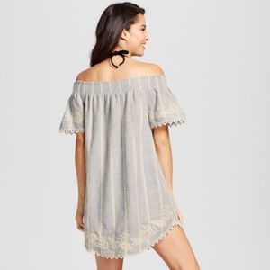 Boho Embroidered Linen Blend Dress